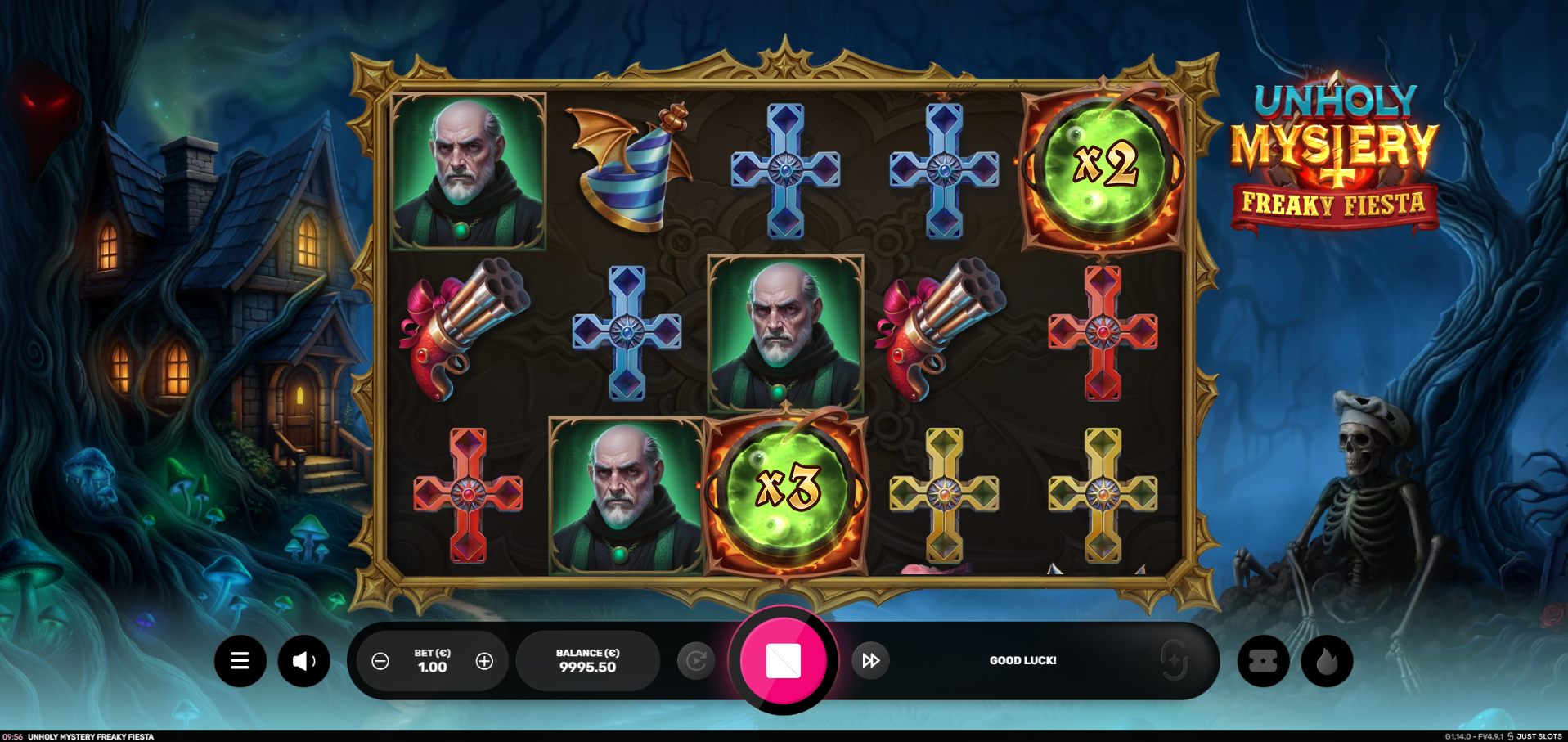 Unholy Mystery Freaky Fiesta Mystery Symbol feature revealing symbols