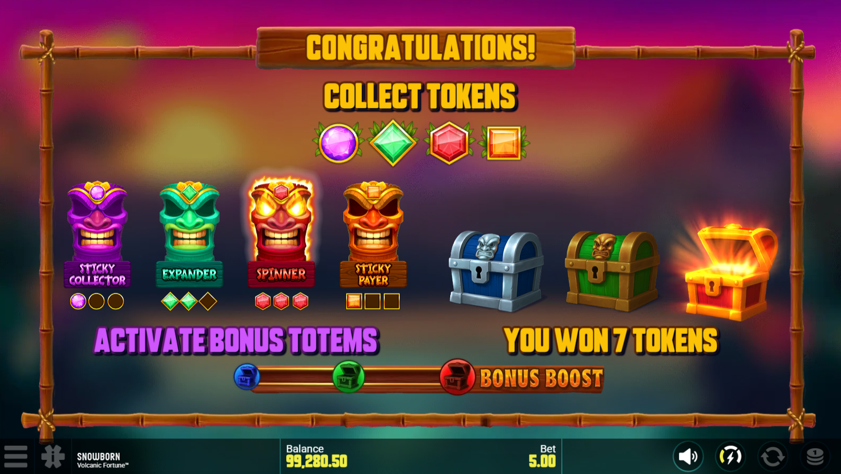 Volcanic Fortune Red Chest Bonus feature