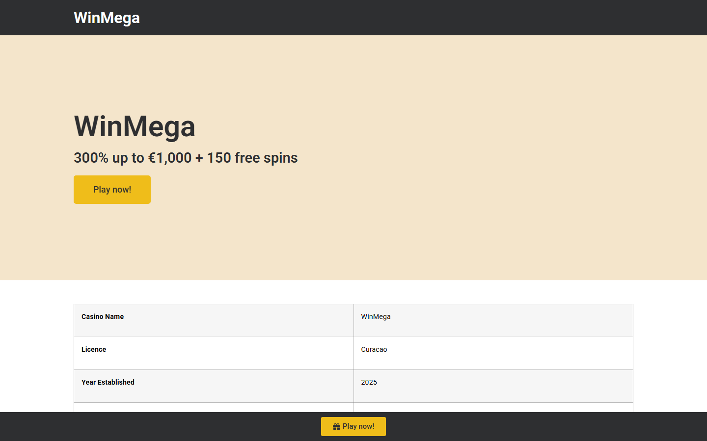 Win Mega Homepage