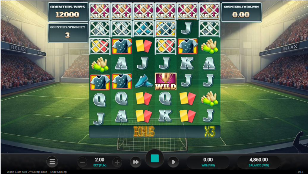 World Class Kick Off Dream Drop Free Spins round in progress