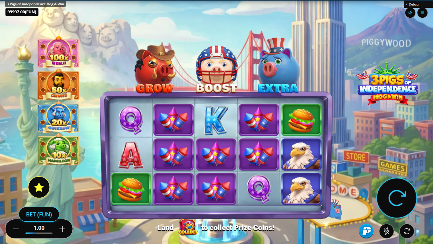 3 Pigs of Independence Hog & Win base game screenshot