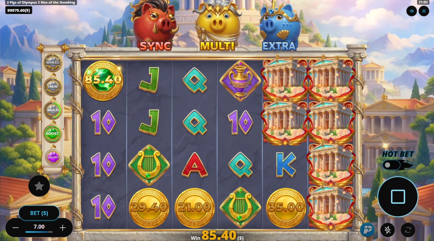 3 Pigs of Olympus 2 Rise of the DemiHog Boost feature