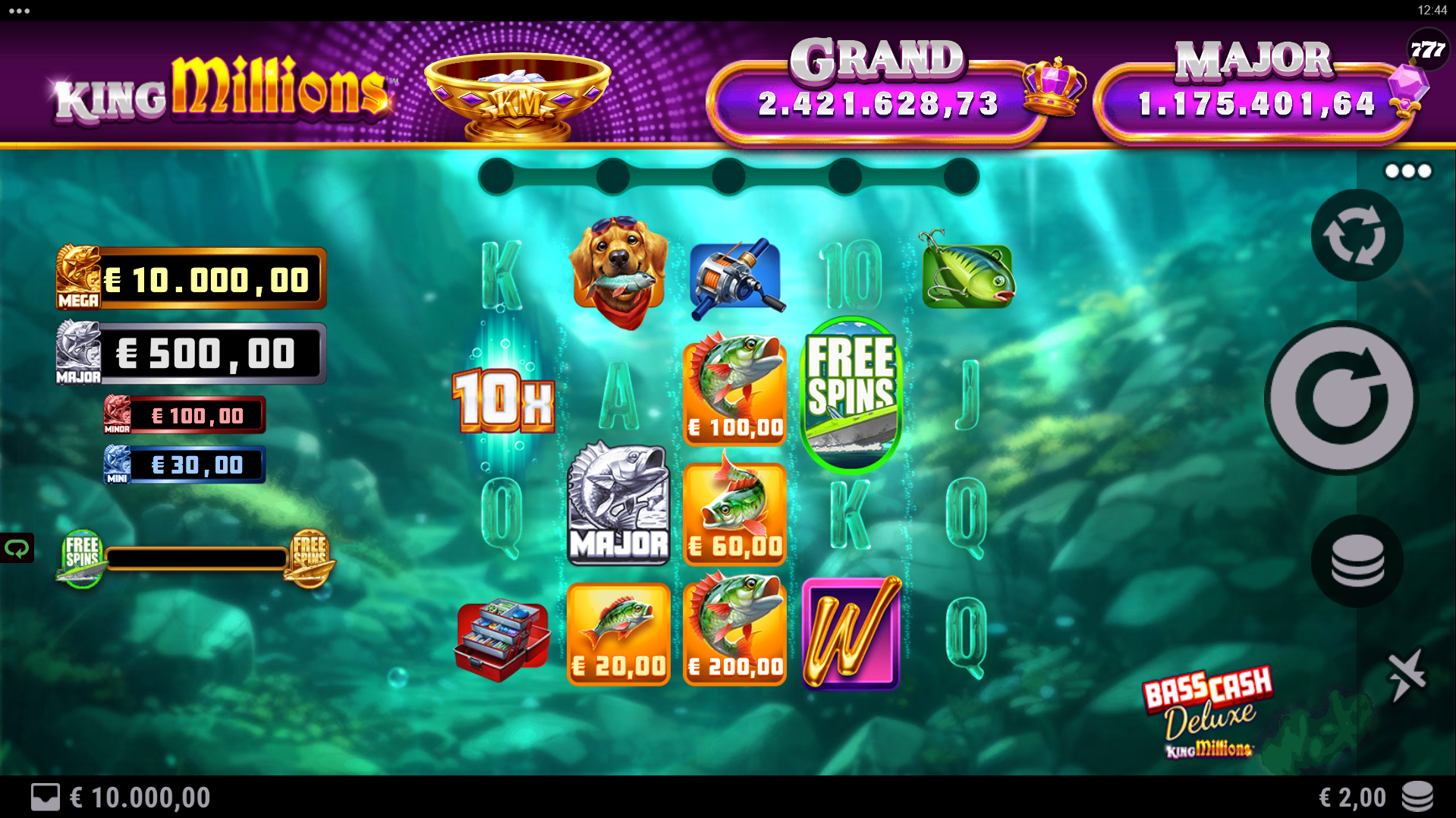 Bass Cash Deluxe King Millions base game screenshot