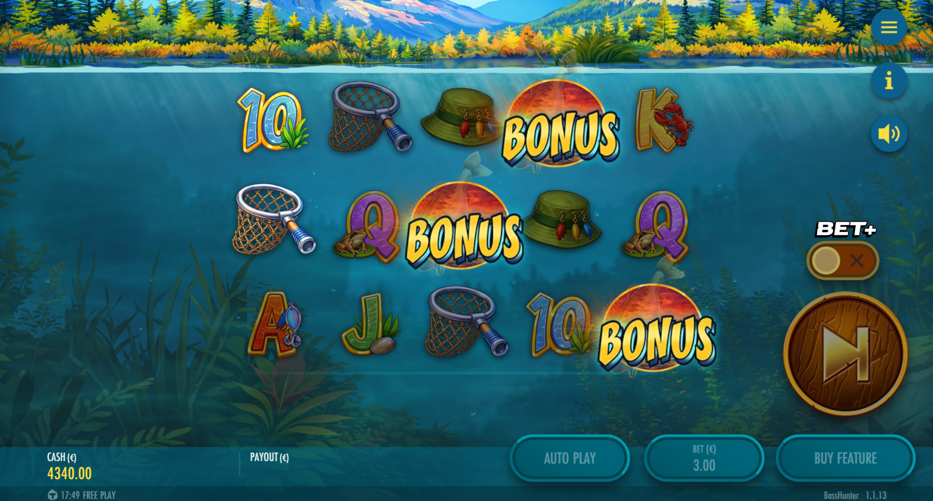 Bass Hunter bonus symbols including Cash Fish, Jackpot Fish, and Mystery Fish