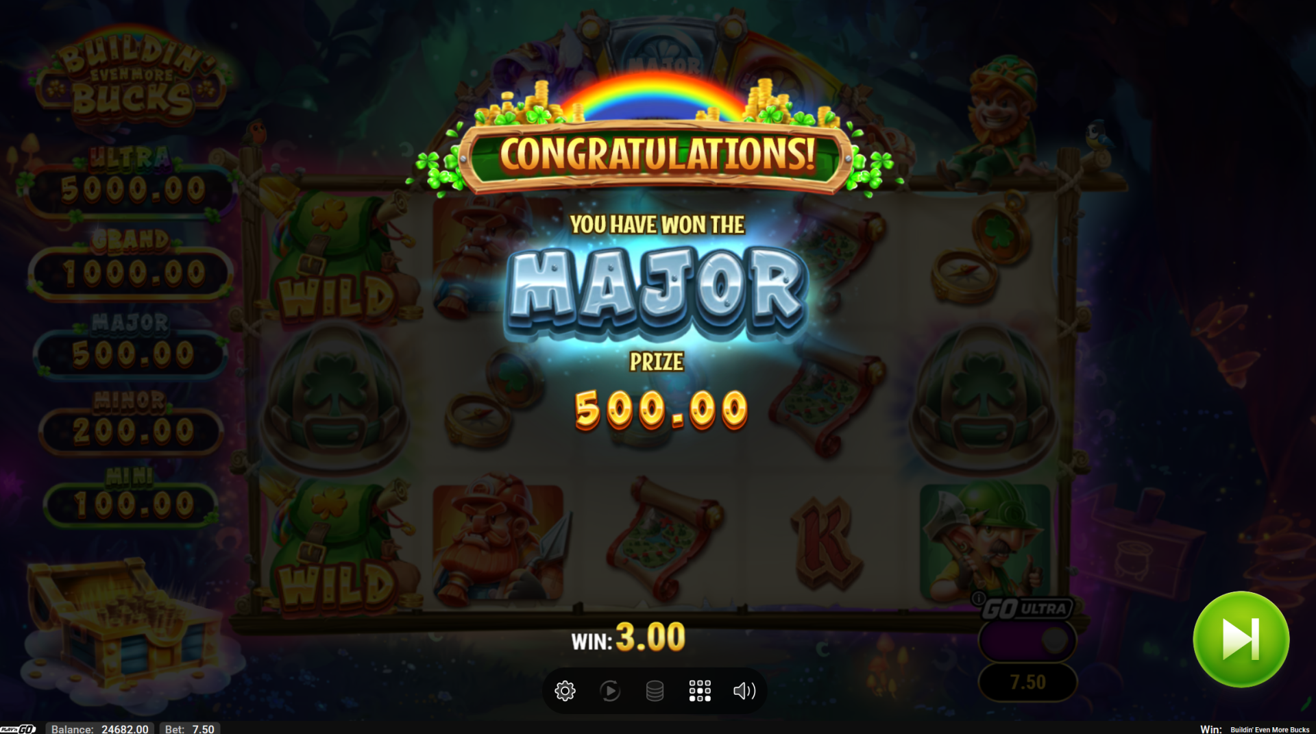 Buildin' Even More Bucks Major Jackpot during base game screenshot