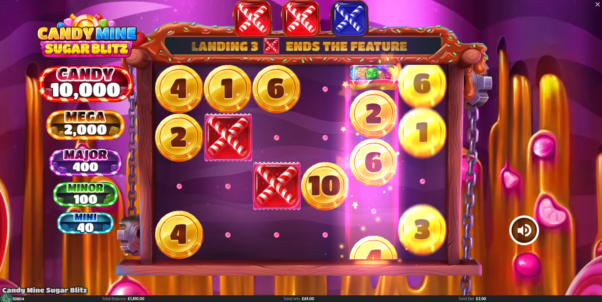 Candy Mine Sugar Blitz Sweet Treat Bonus with unlimited spins