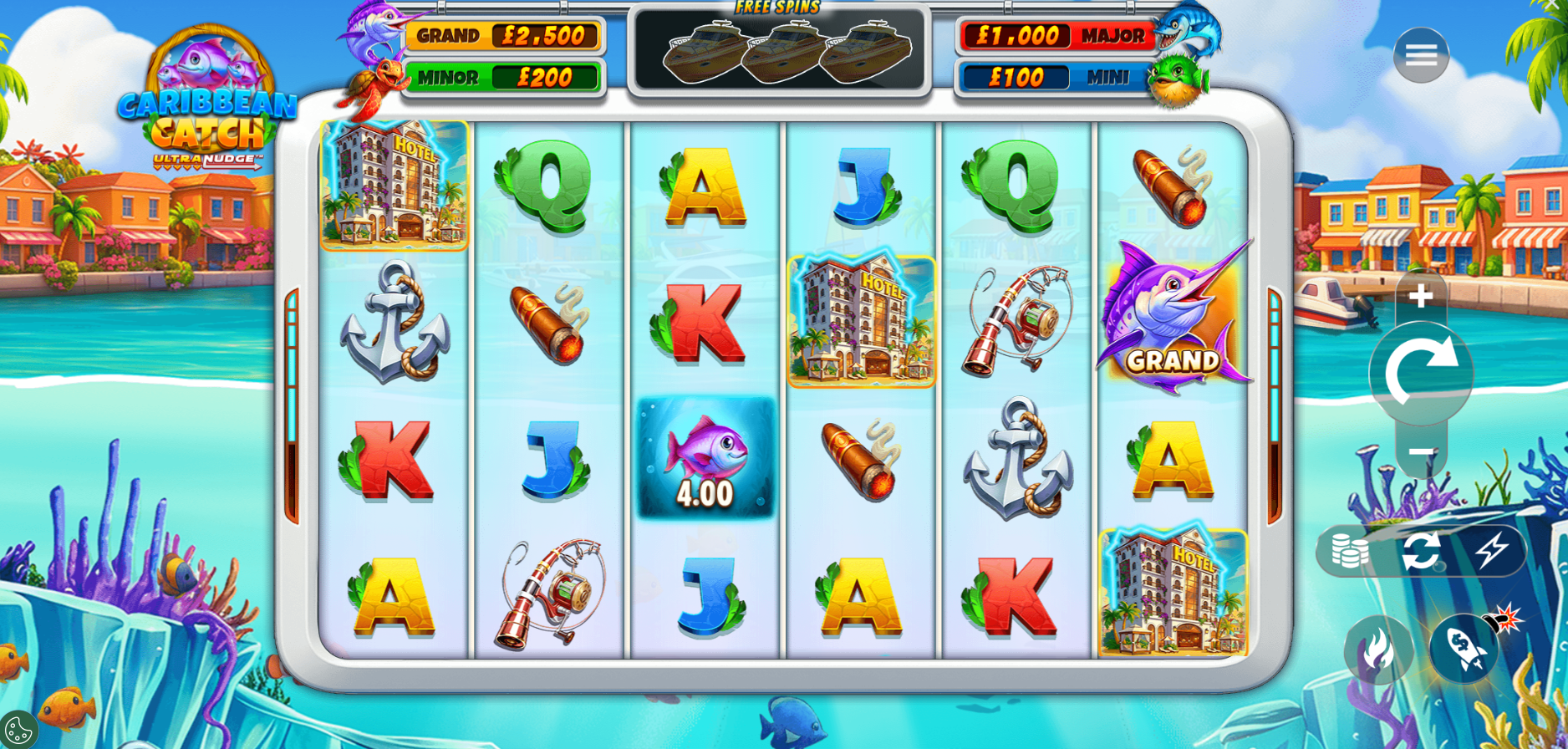 Caribbean Catch UltraNudge - base game gameplay screenshot