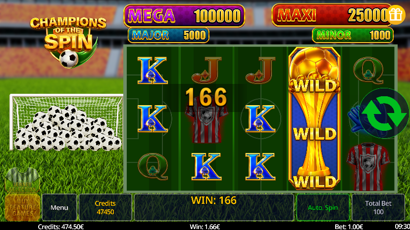 Champions of the Spin Expanding Wild feature showing a wild symbol filling an entire reel