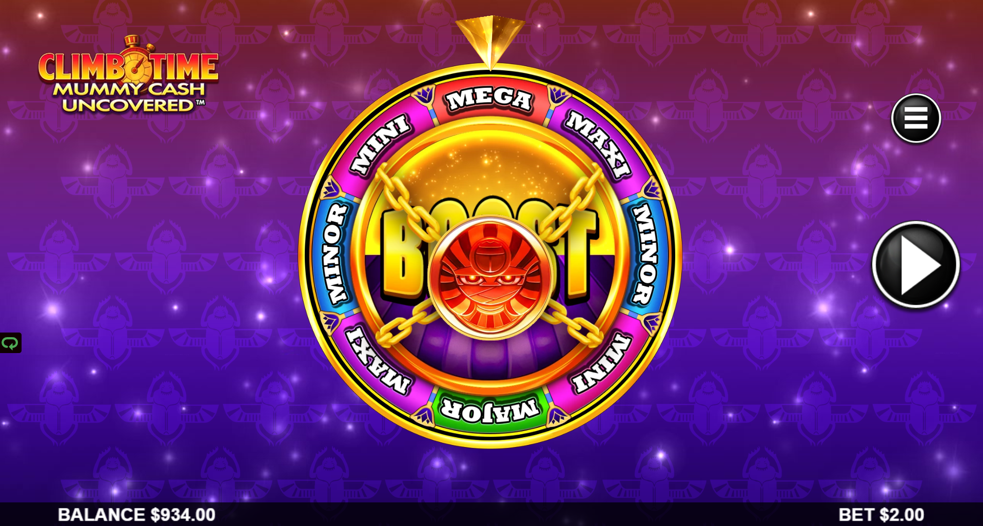 Climb Time Mummy Cash Uncovered wheel bonus feature screenshot