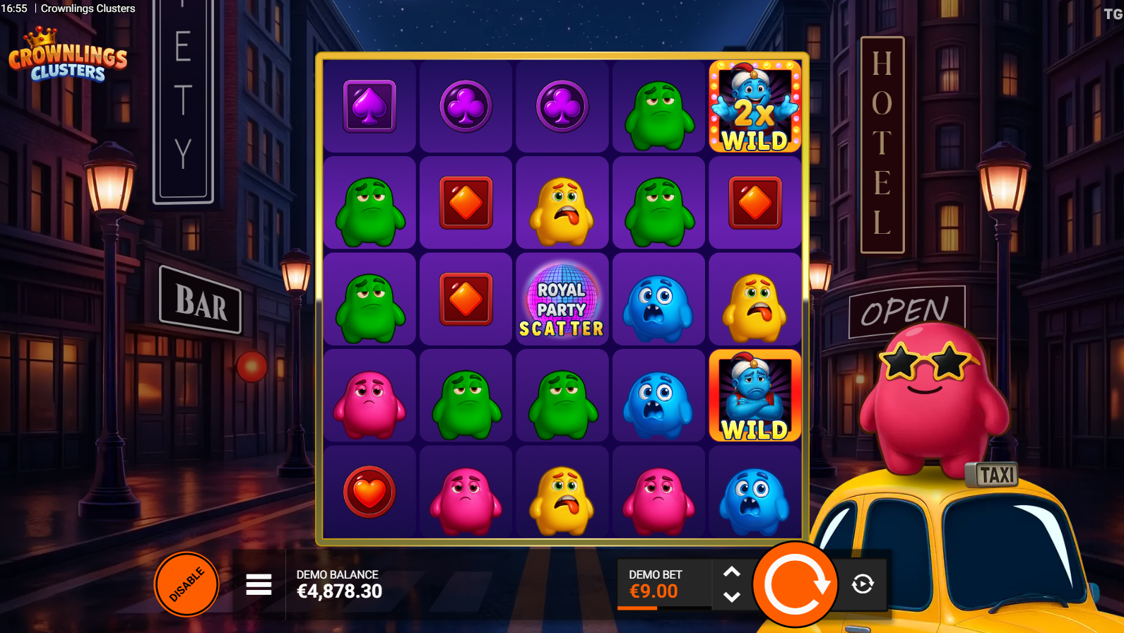 Crownlings Clusters BonusHunt FeatureSpins buy option active