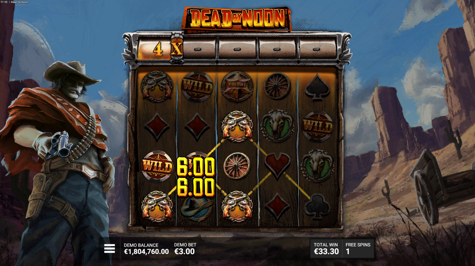 Dead By Noon Draw Or Die free spins bonus feature