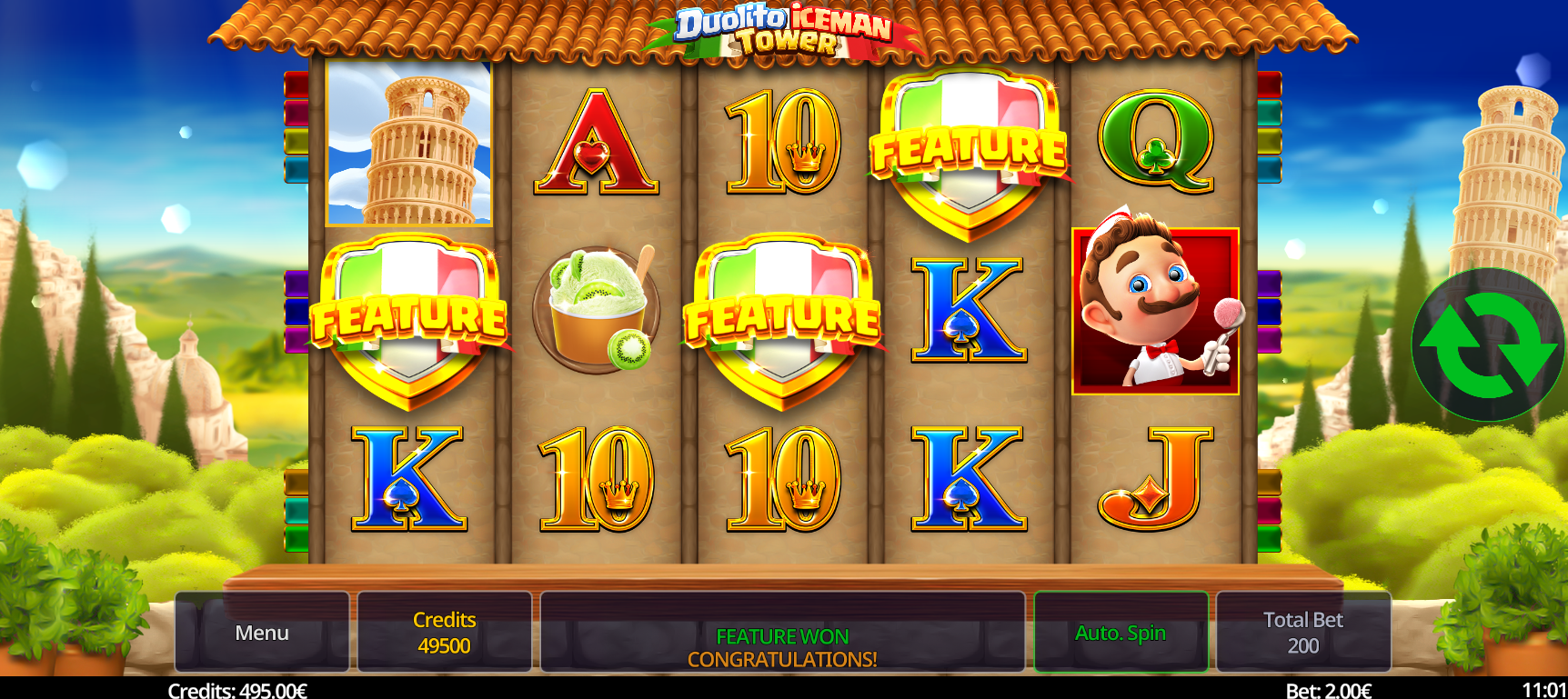 Duolito Iceman Tower Free Spins trigger