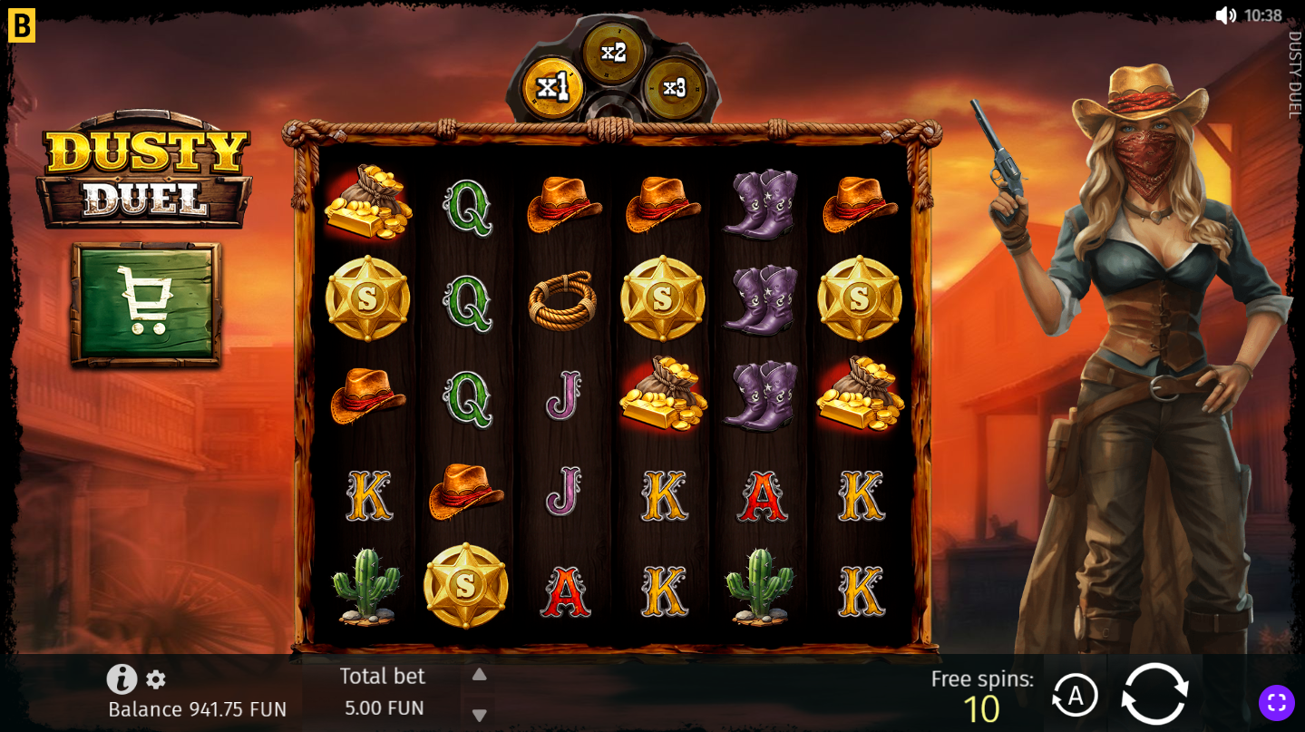 Dusty Duel free spins feature
