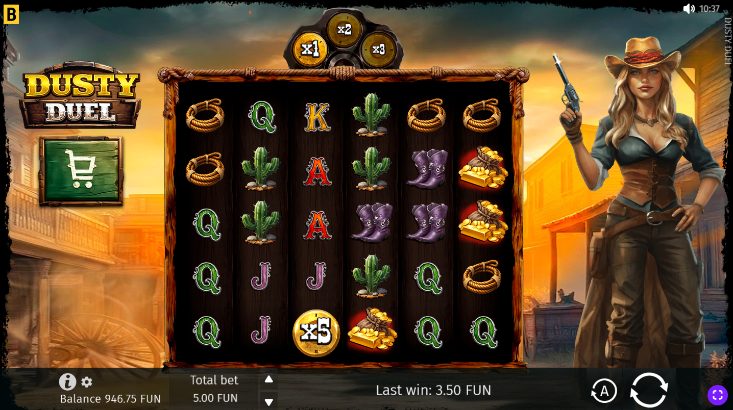 Dusty Duel multiplier reel feature