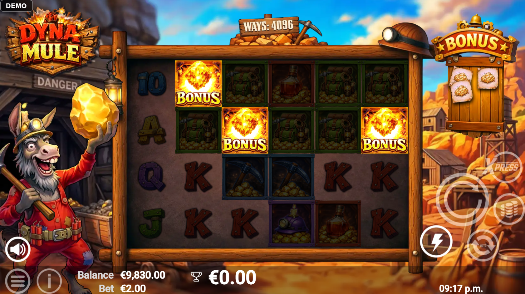 Dyna Mule bonus feature with wild collection system active