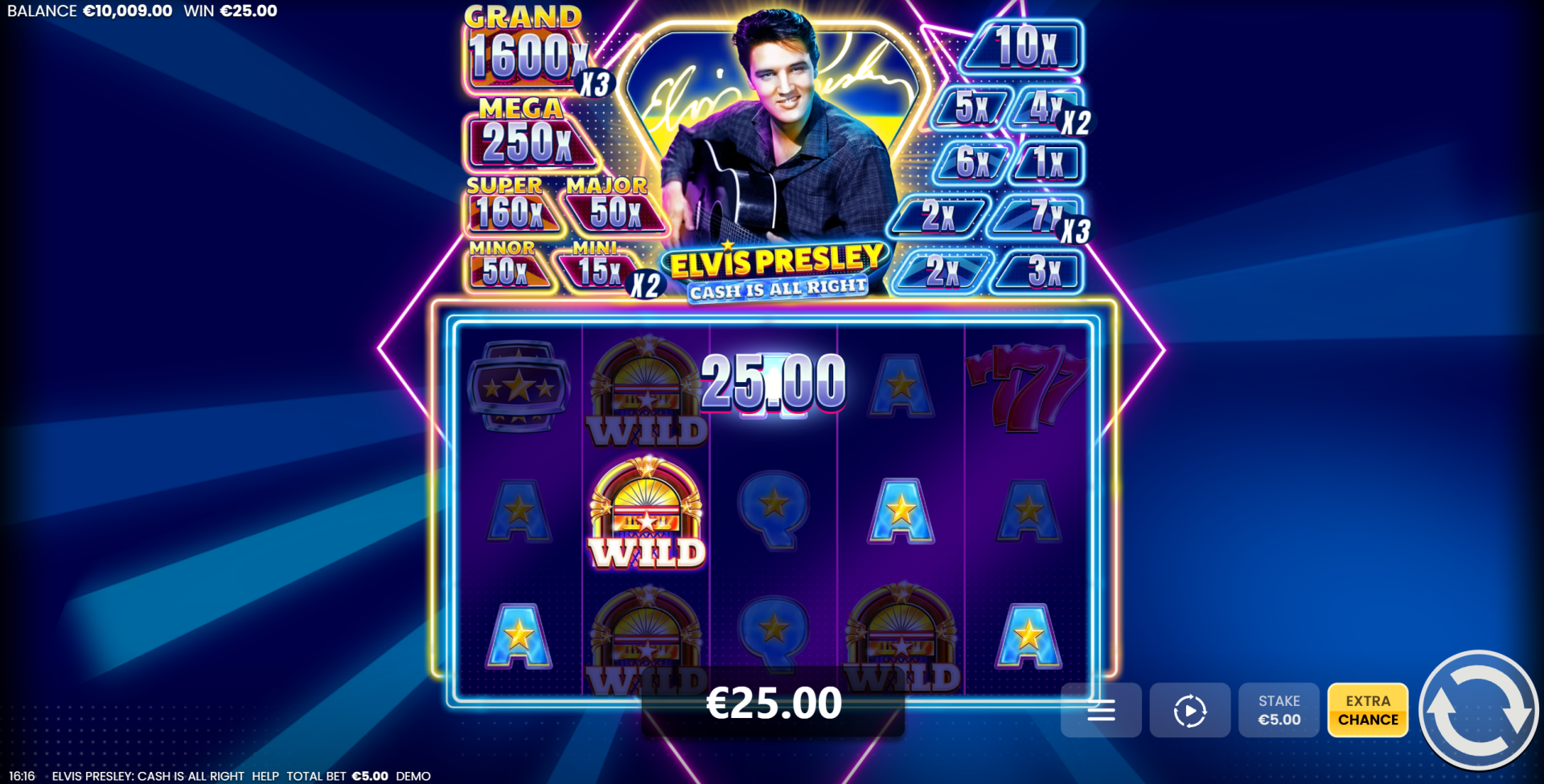 Elvis Presley: Cash is All Right Wild symbols in action
