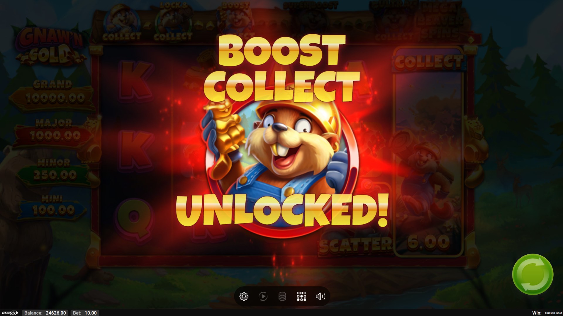 Gnaw'n Gold Boost Collect feature increasing Golden Log values