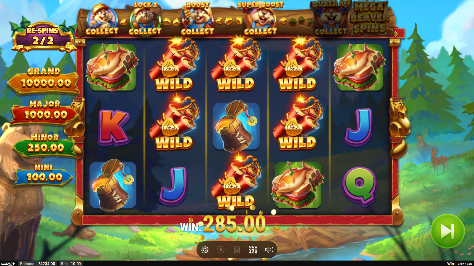 Gnaw'n Gold Super Boost Collect upgrading all Golden Logs to the highest value