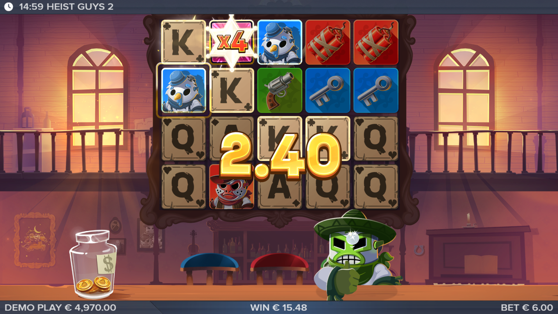 Heist Guys 2 Super Wild multiplier in action