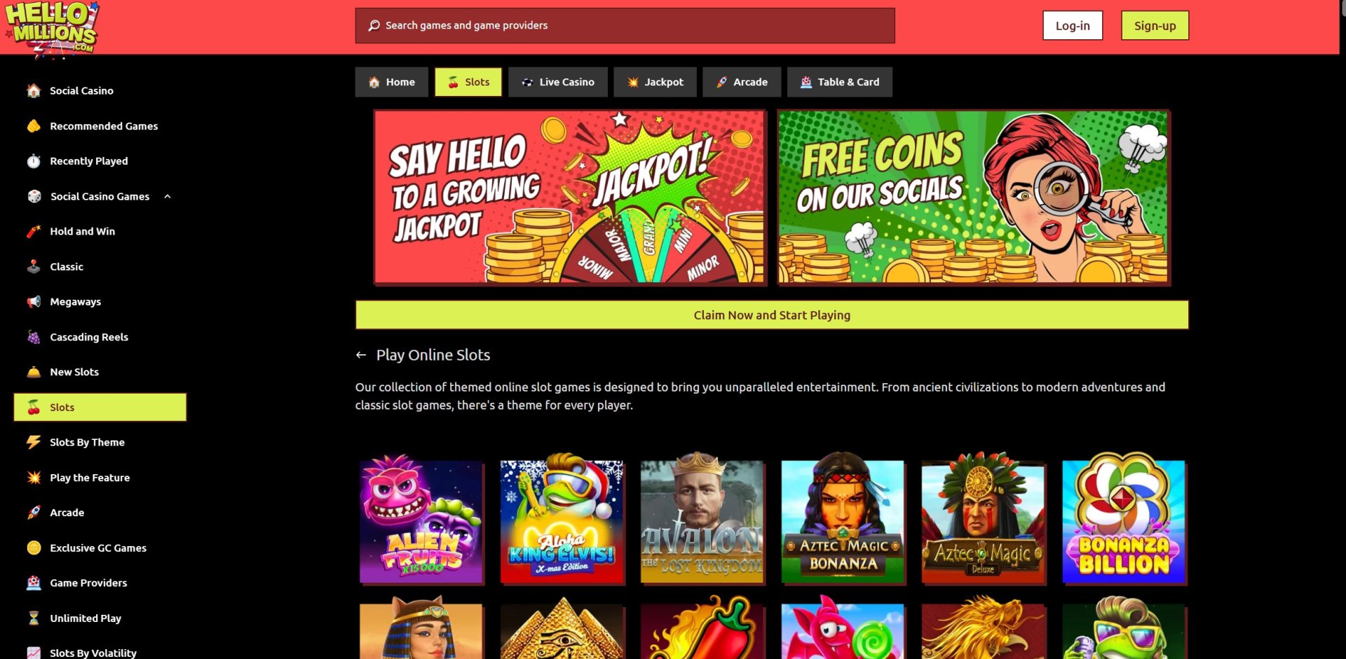 Hello Millions Slot Selection