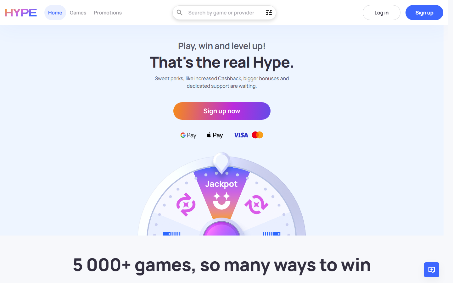 HypeKasino Homepage