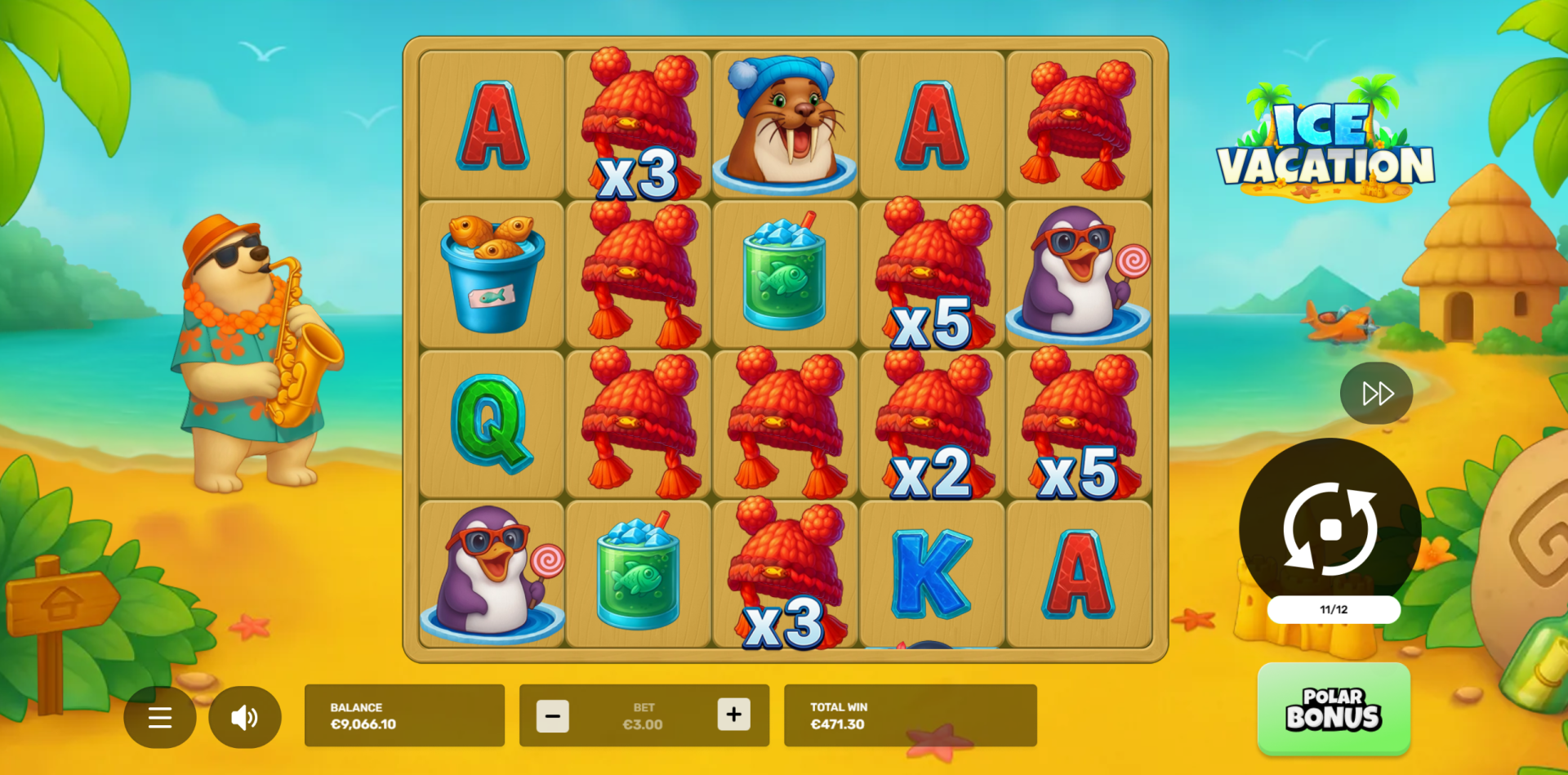 Ice Vacation Polar Bonus Free Spins feature