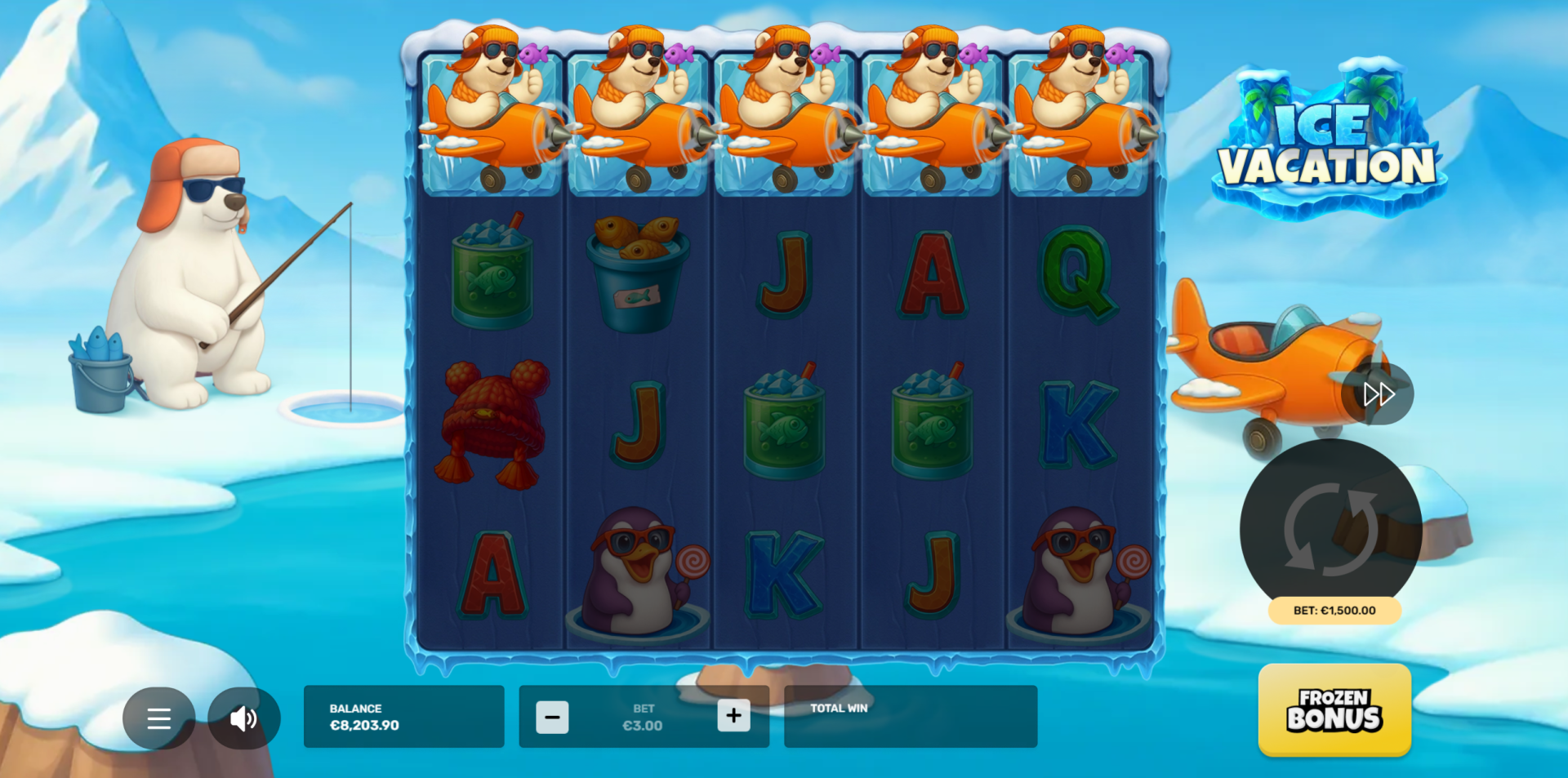 Ice Vacation Scatter symbols triggering the Free Spins feature