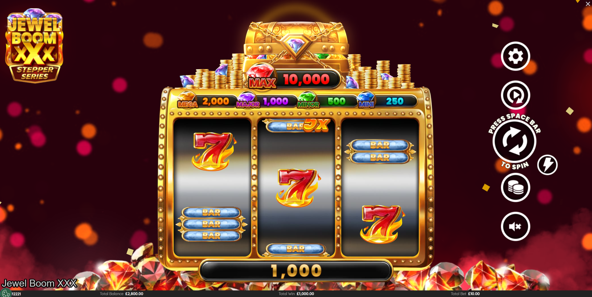 Jewel Boom XXX Diamond Win big win screen
