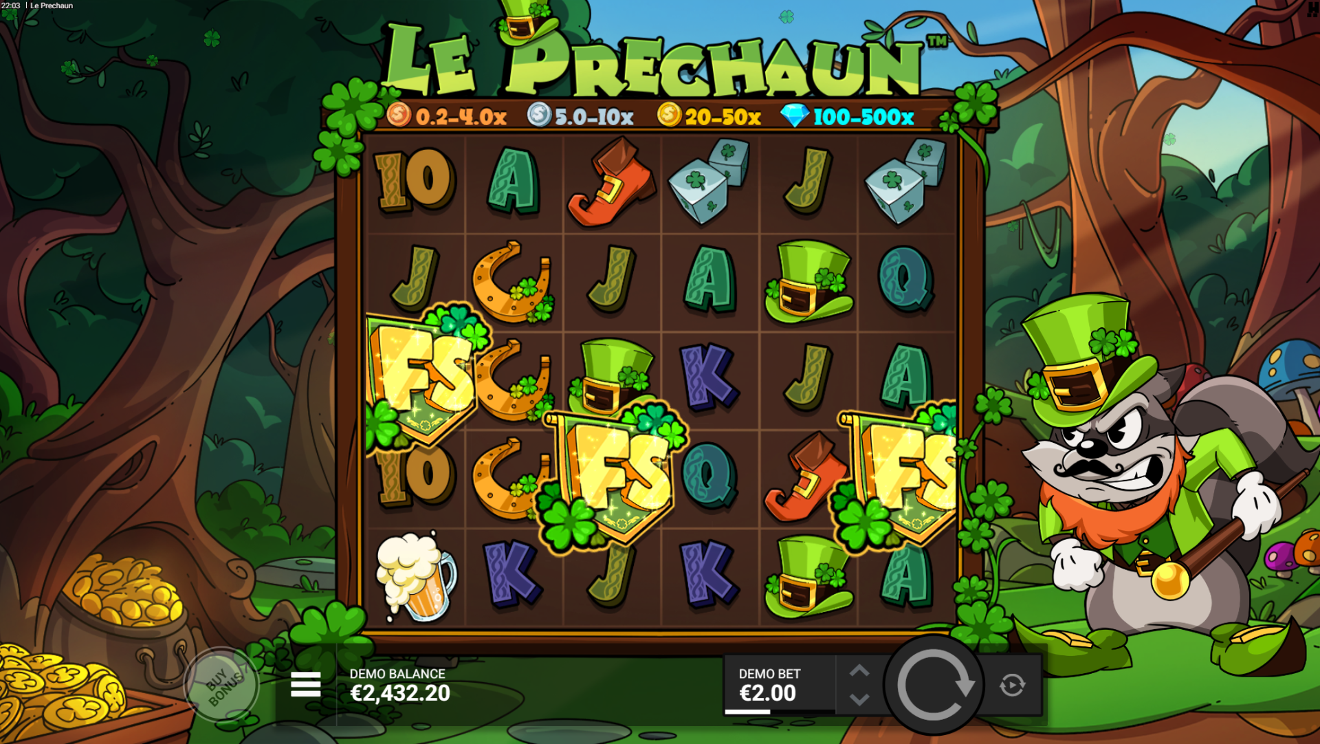 Le Prechaun Arc Adventure free spins feature