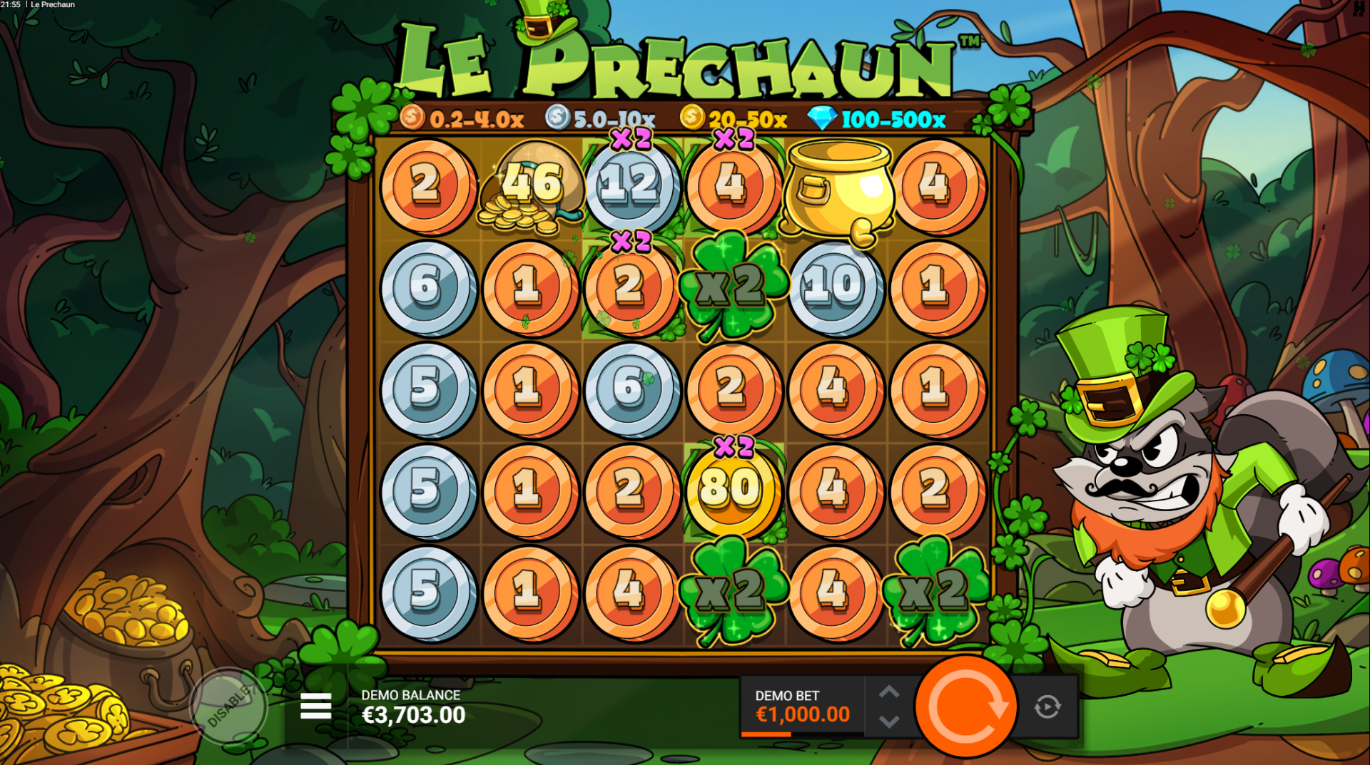 Le Prechaun RainbowRide Epic Drop feature spins