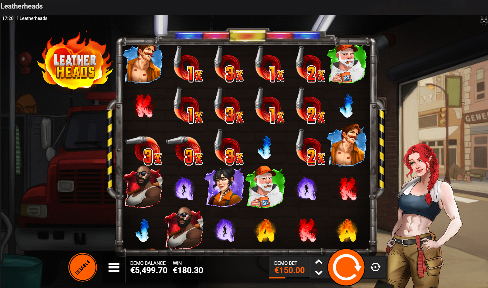 Leatherheads Spread Em FeatureSpins bonus mode showing multiplier symbols across the grid