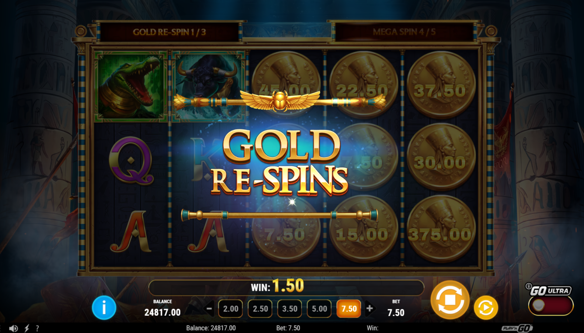 Gold Re-Spins feature active in Legion Gold and the Throne of Dead