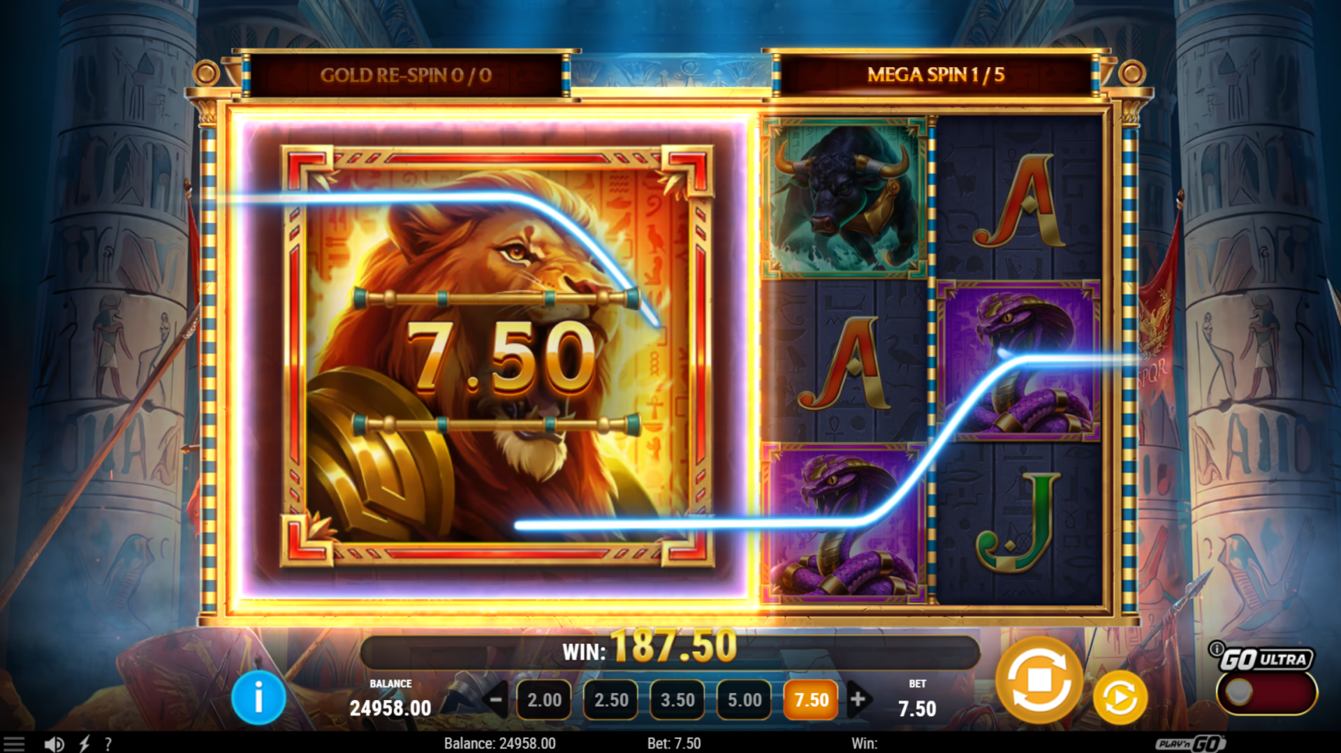 Mega Spin feature in Legion Gold and the Throne of Dead