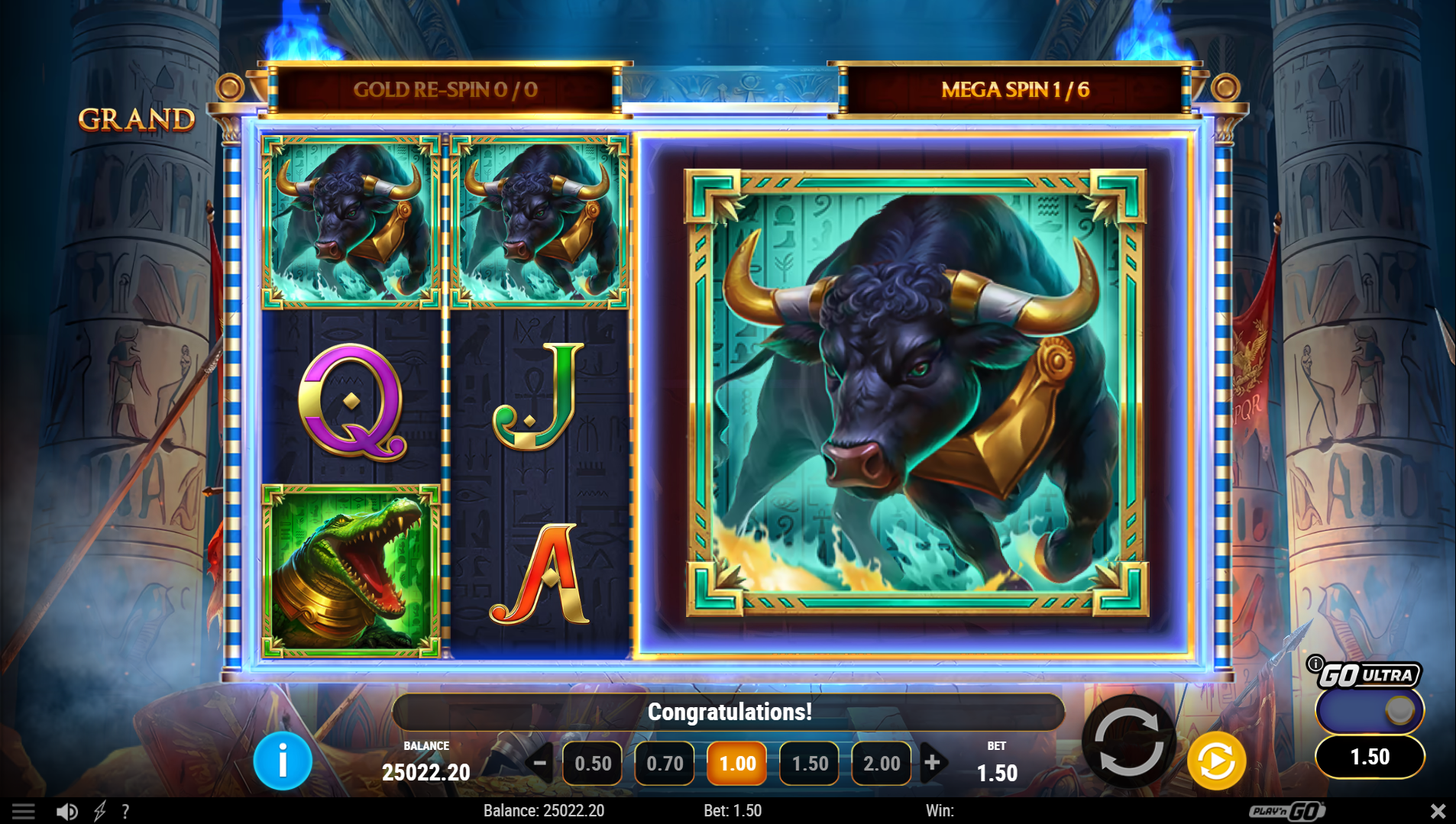 Legion Gold Mega Spins gameplay with Mega Symbol landing on the reels