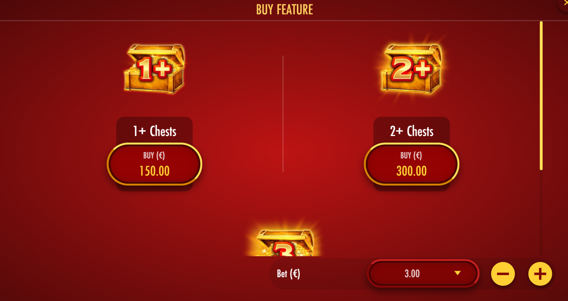 Midas Golden Touch Thunder Pots Feature Buy options showing 1+ Chest, 2+ Chest and 3 Chest Bonus