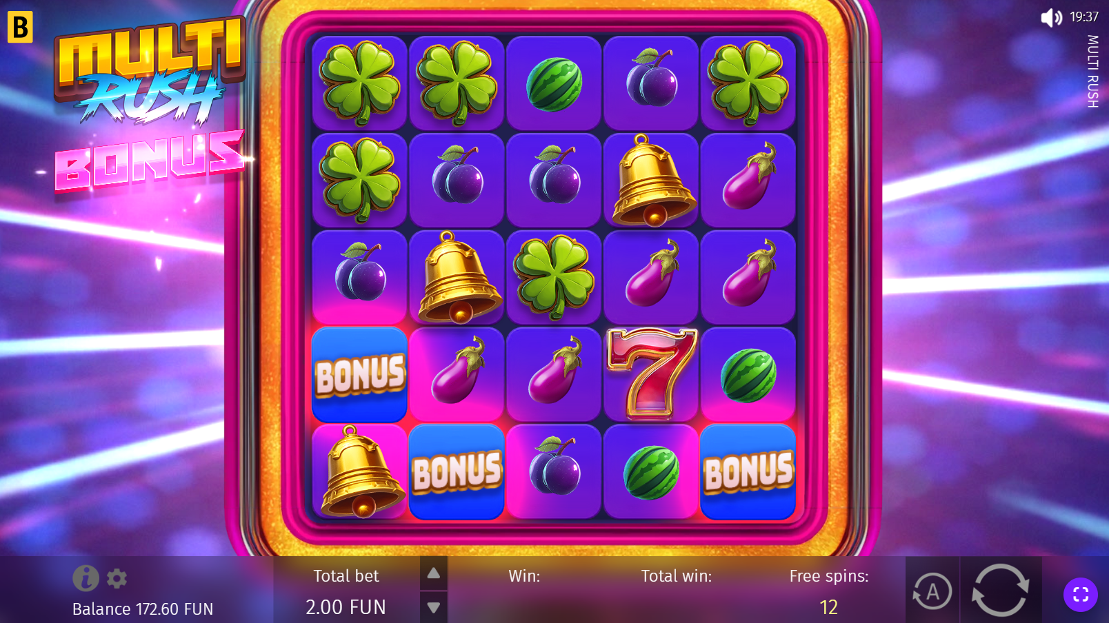 Multi Rush Free Spins Bonus round screenshot