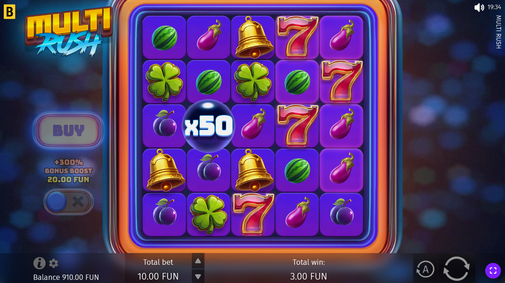 Multi Rush Rush Feature with random multipliers screenshot