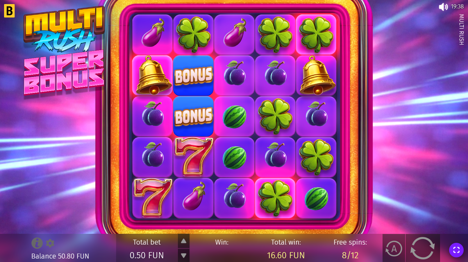 Multi Rush Super Bonus feature screenshot