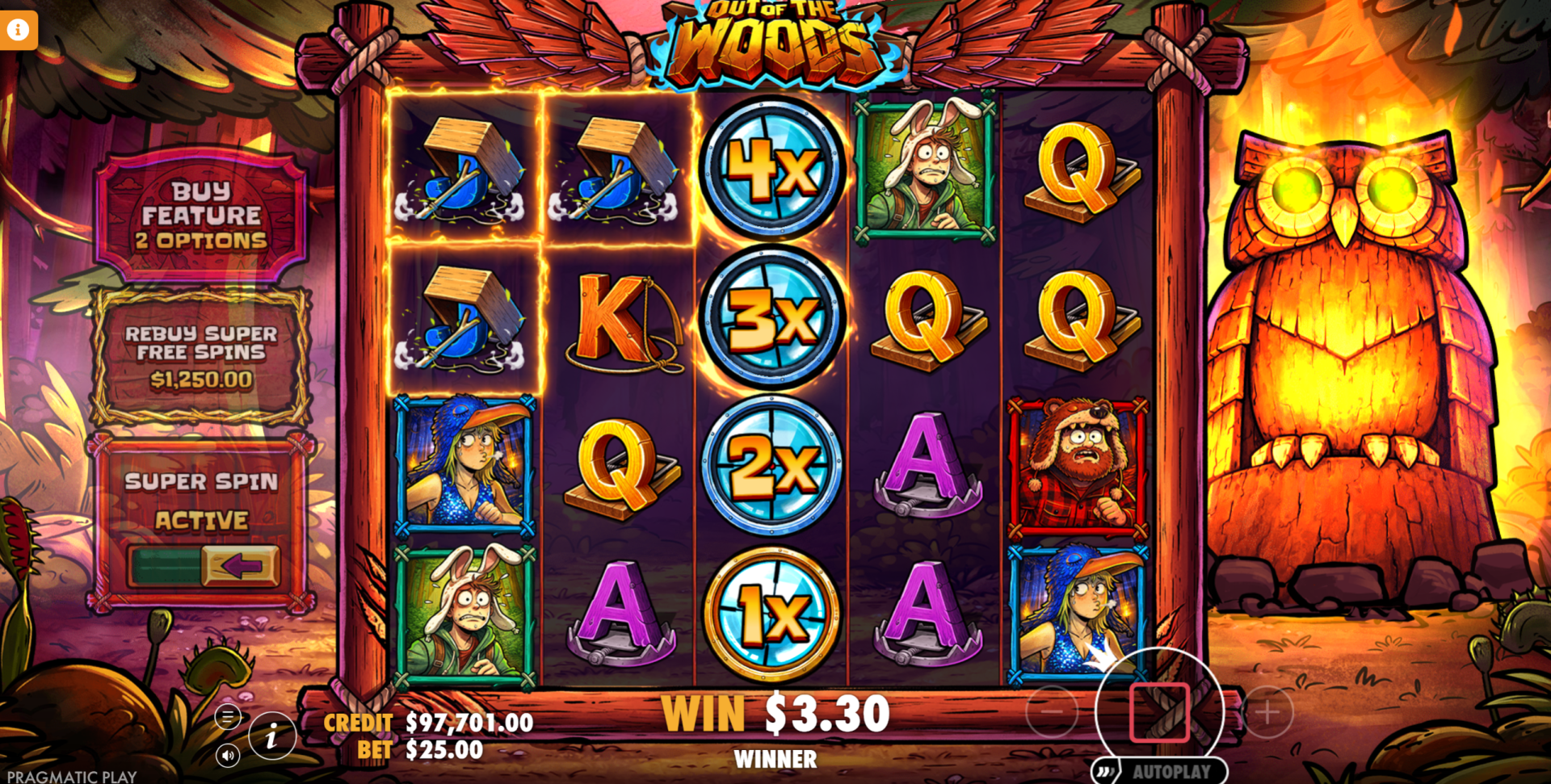 Out Of The Woods Super Spin Feature screenshot