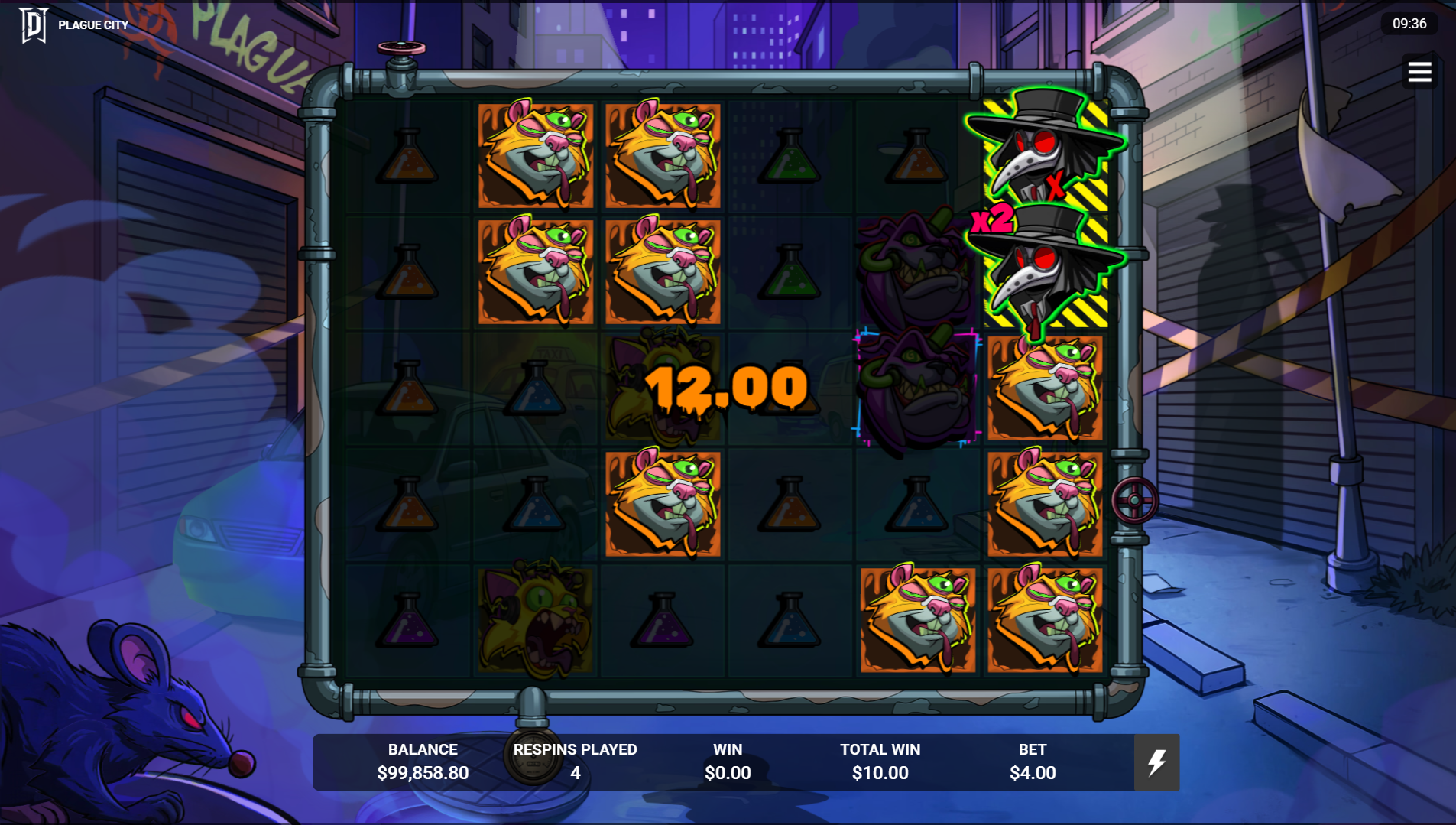 Plague City Plague Wave Respins feature with sticky Wilds and multipliers