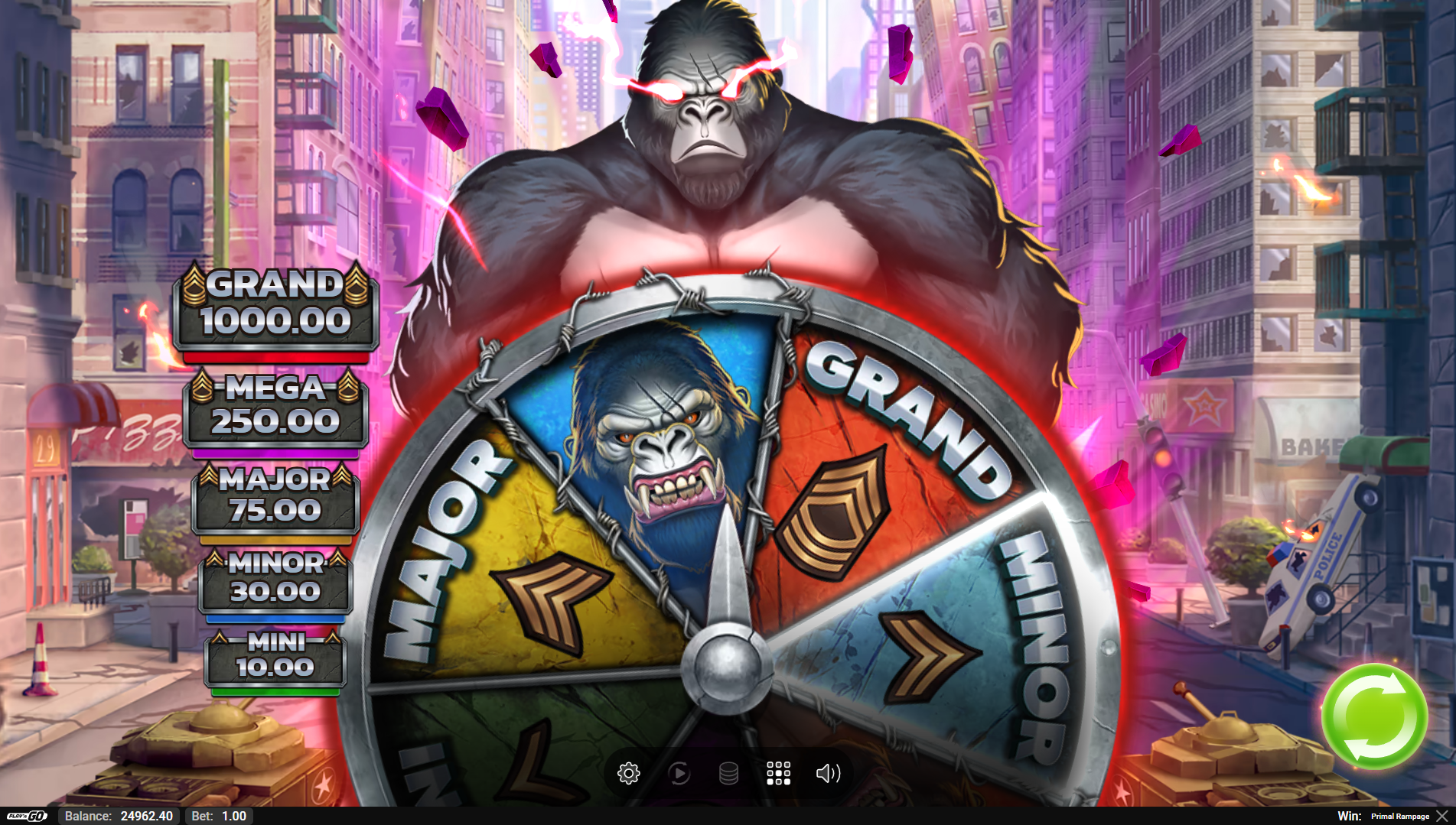 Primal Rampage Primal Reel feature showing expanding reels
