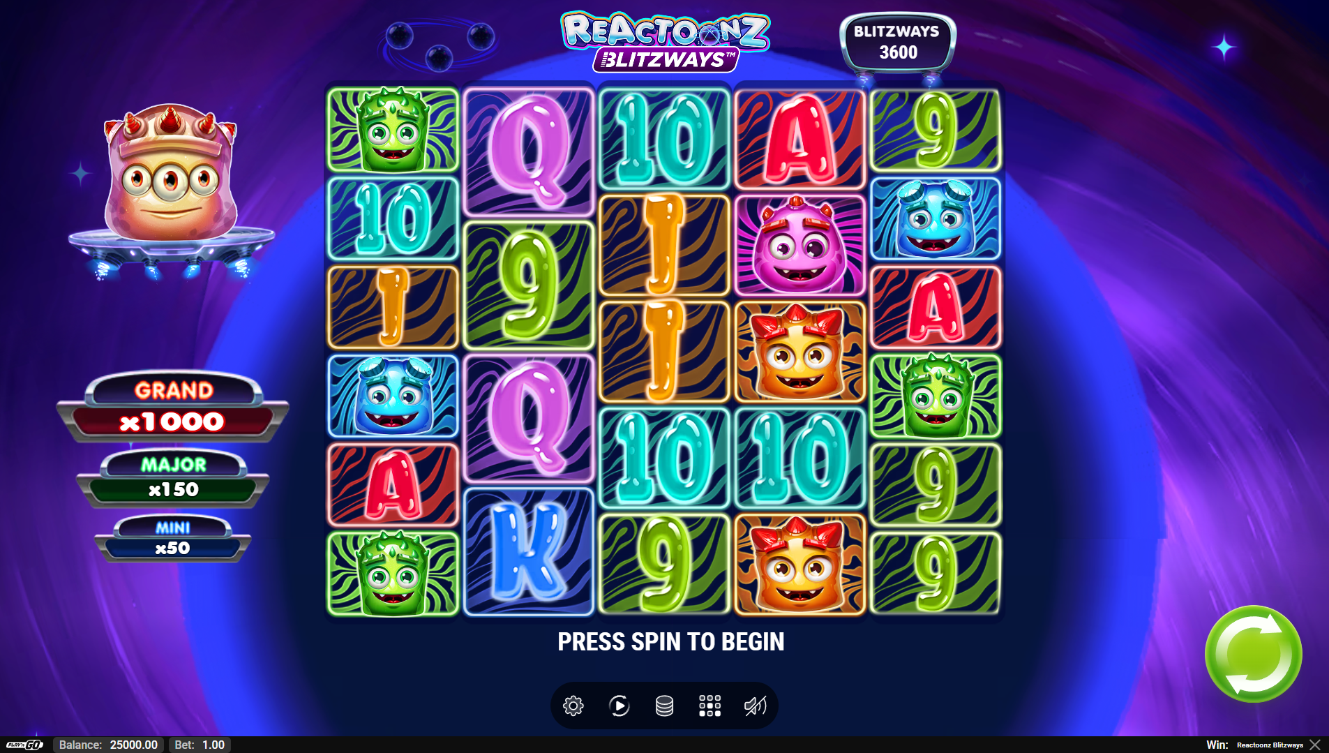 Reactoonz Blitzways base game play