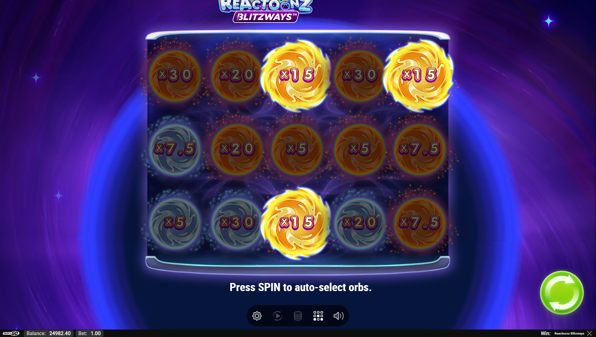 Reactoonz Blitzways Cosmic Prize feature
