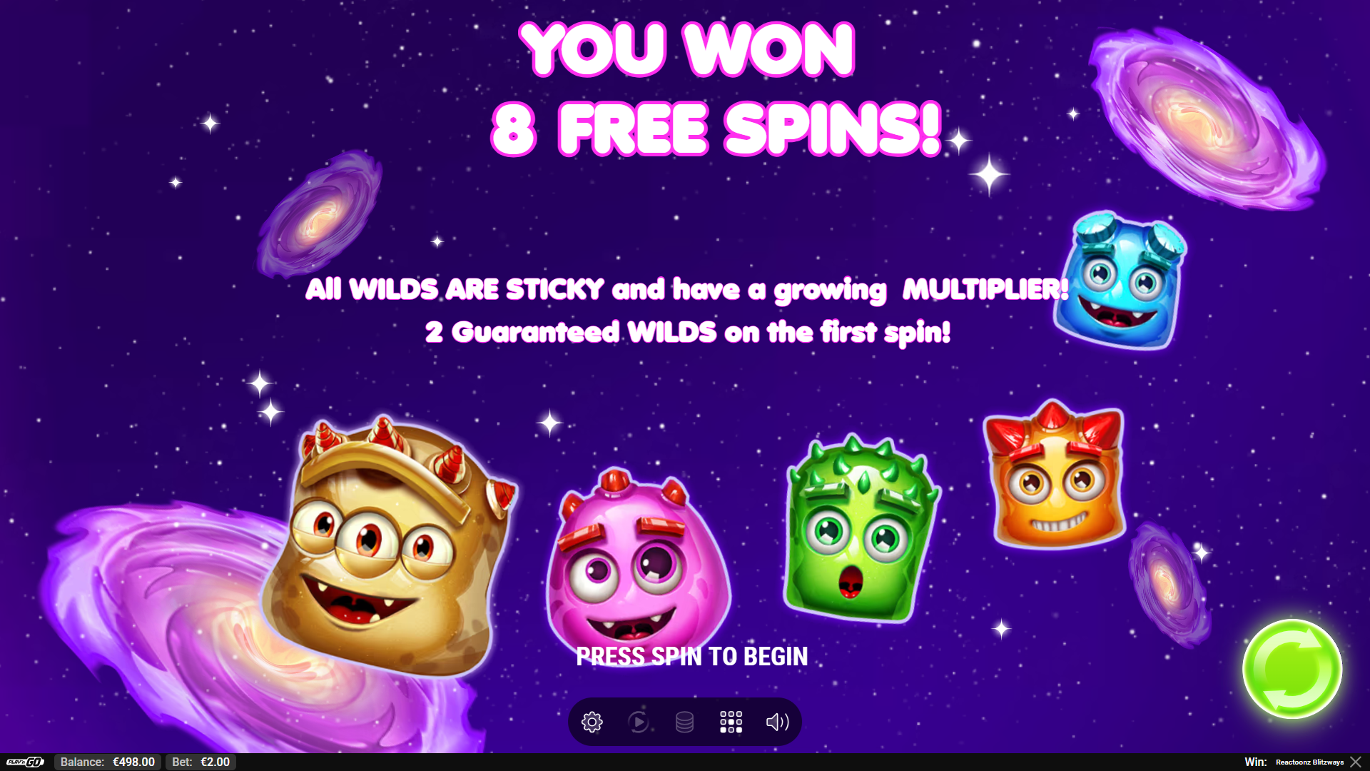 Reactoonz Blitzways Free Spins trigger