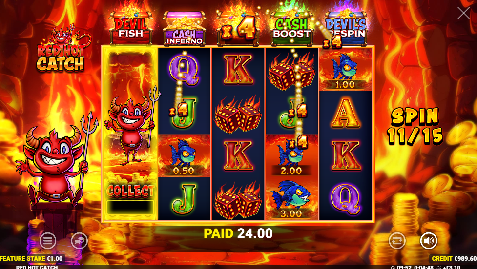 Red Hot Catch Free Spins in play