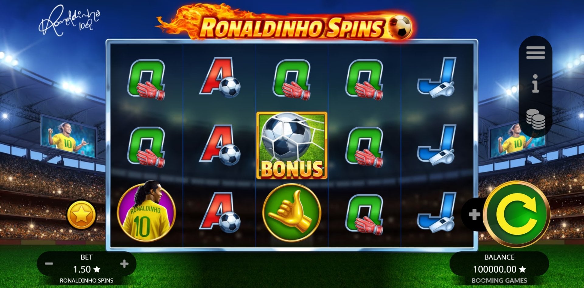 Ronaldinho Spins Base Game