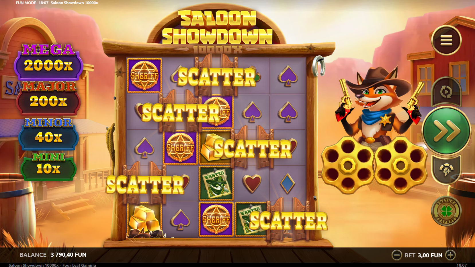 Saloon Showdown 10,000x Ultra Bonus feature screenshot