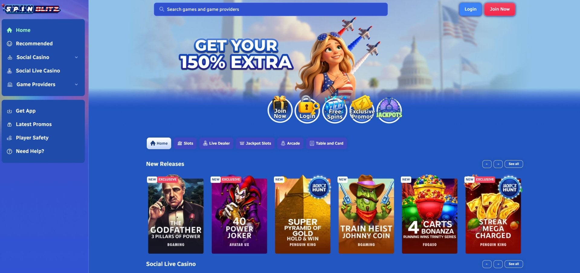 SpinBlitz Homepage