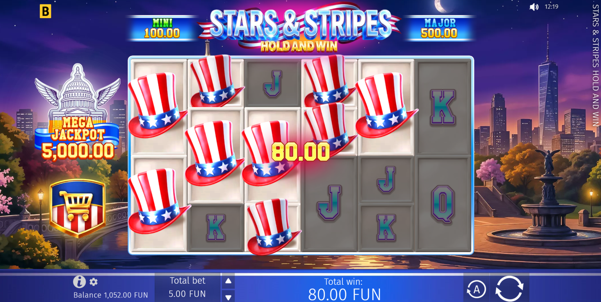 Stars and Stripes Hold and Win base game