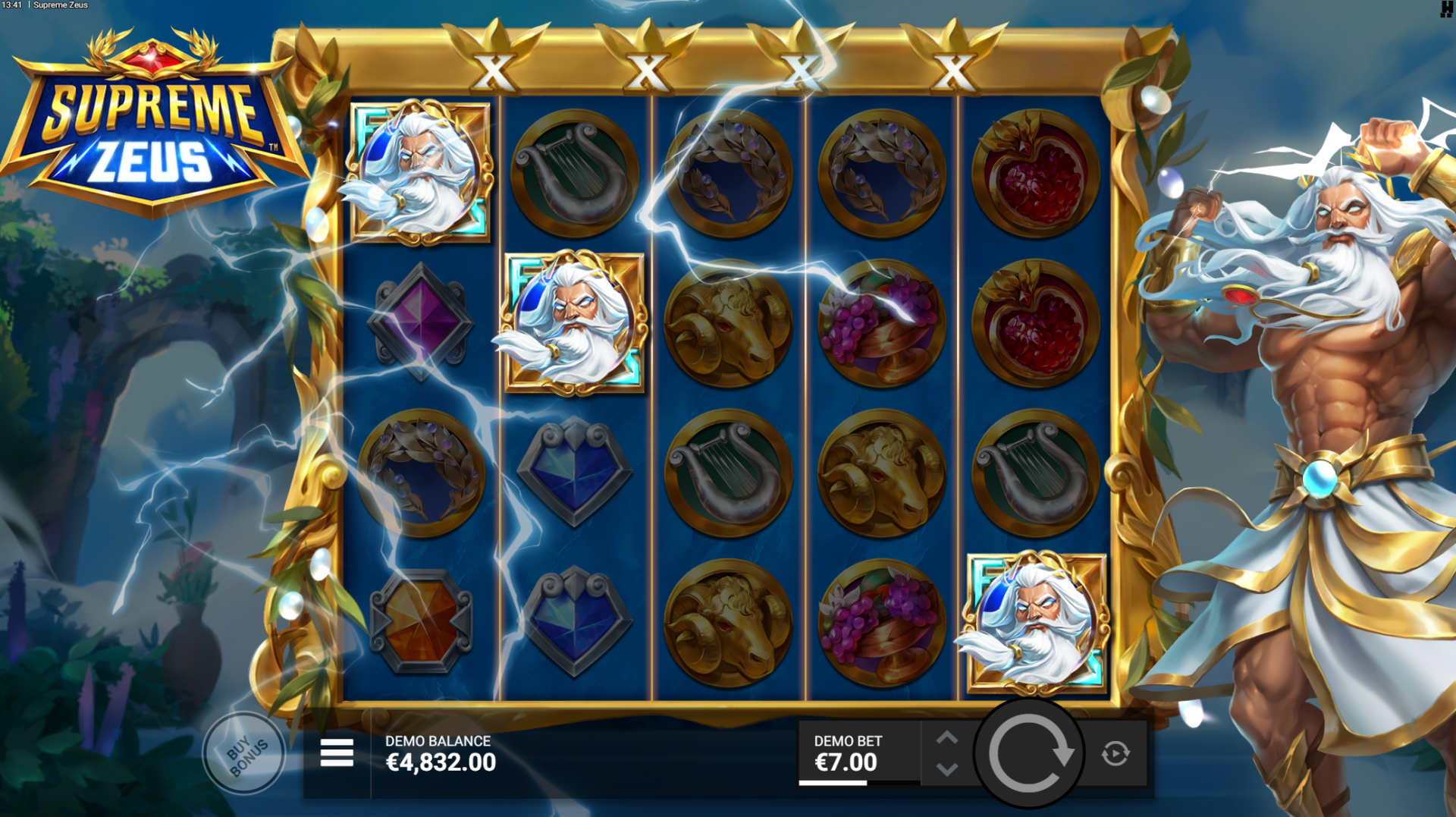 Supreme Zeus Thunder Reign Free Spins screenshot